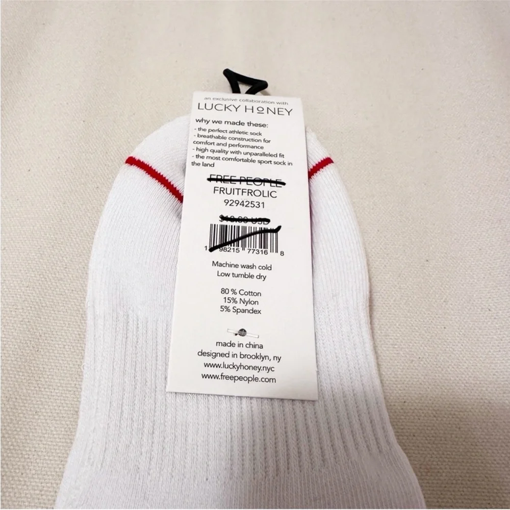 Free People Fruity Frolic Cherry Ankle Socks